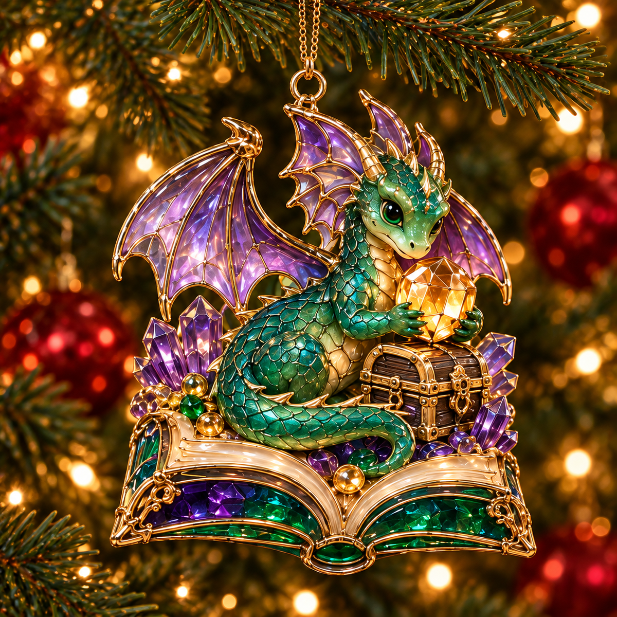 🎄 2026 Enchanted Storybook Christmas Ornaments – Set of 6 | Stained Glass Fairy Tale Castle, Unicorn, Fairy, Mermaid, Dragon & Snowy Village Hanging Decorations | Magical Christmas Tree Ornaments & Fantasy Lover Gifts
