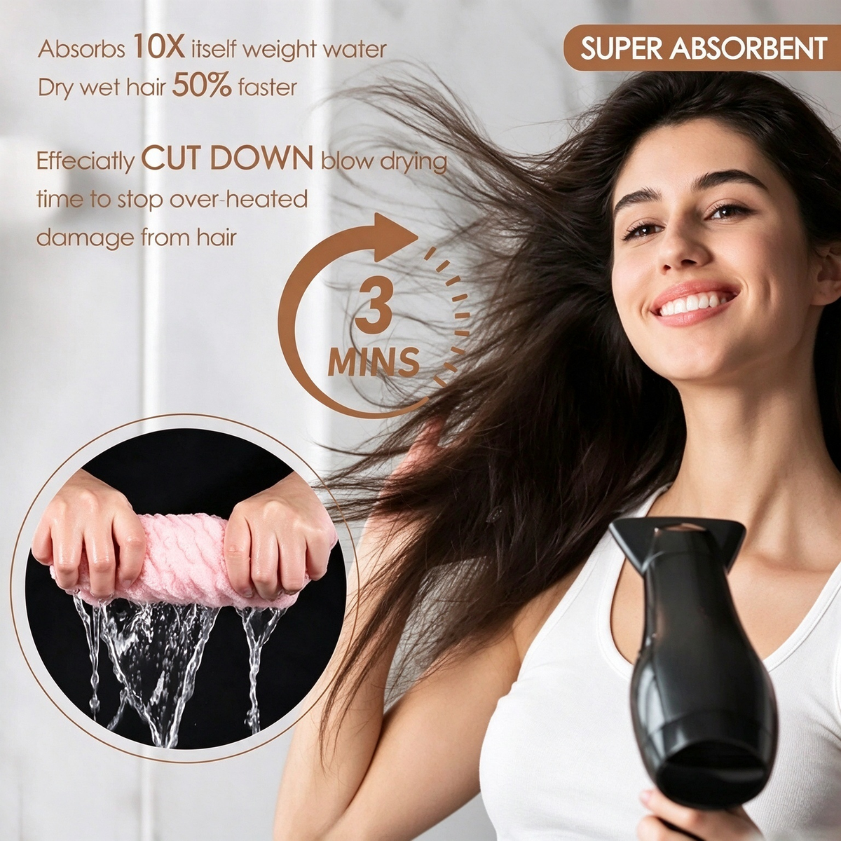 Extra-Thick Microfiber Hair Drying Towel Cap Set, Super Absorbent Quick-Dry Hair Wrap 🧖♀️