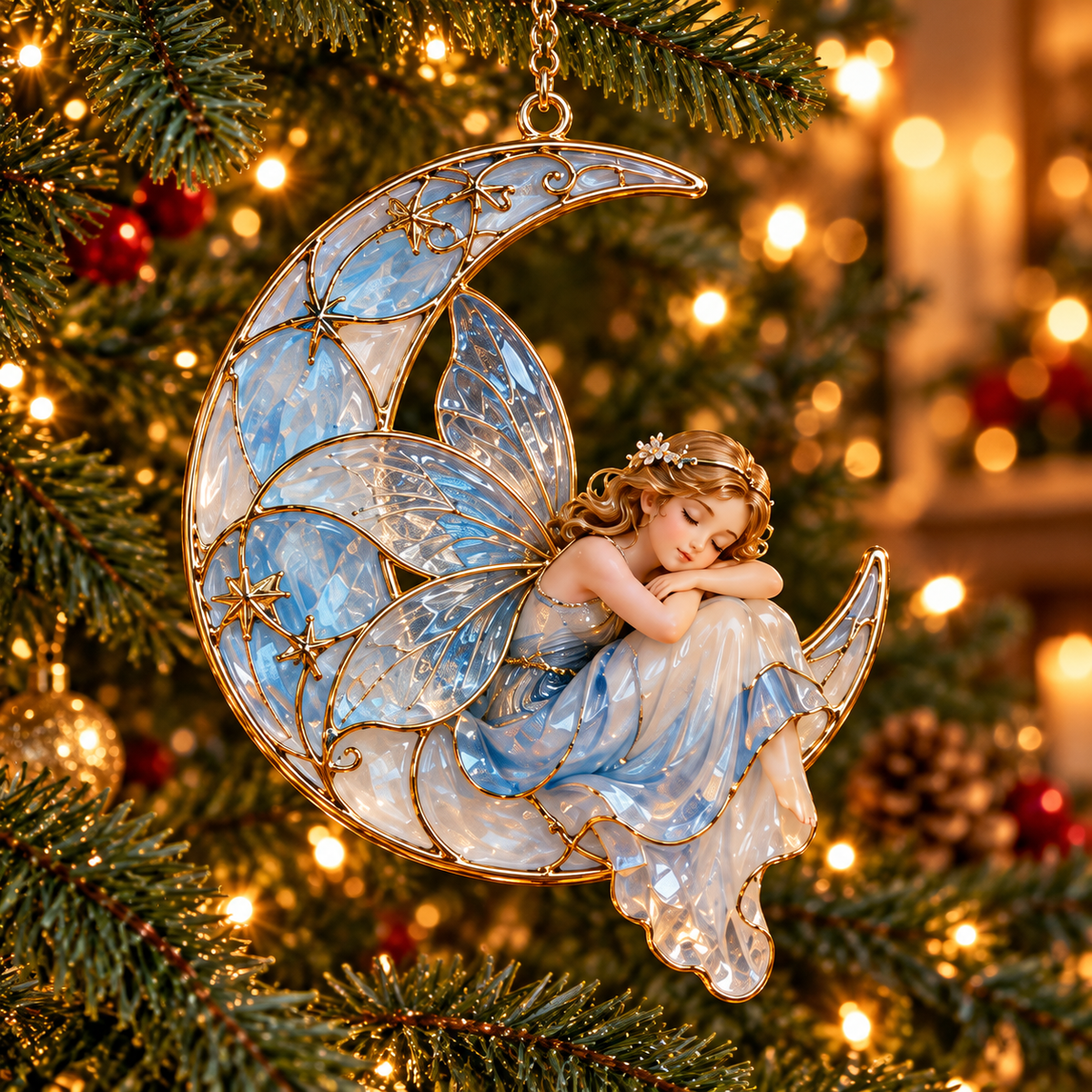 ✨ 2026 Enchanted Moon Fairy Christmas Ornaments – Set of 6