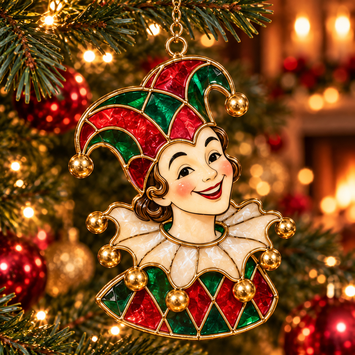 ✨ 2026 Vintage Stained Glass Playing Card Christmas Ornaments – Set of 6 | Poker Ace, Queen, King, Jack & Joker Hanging Decorations | Casino & Card Game Christmas Tree Ornaments | Unique Gifts for Poker Lovers