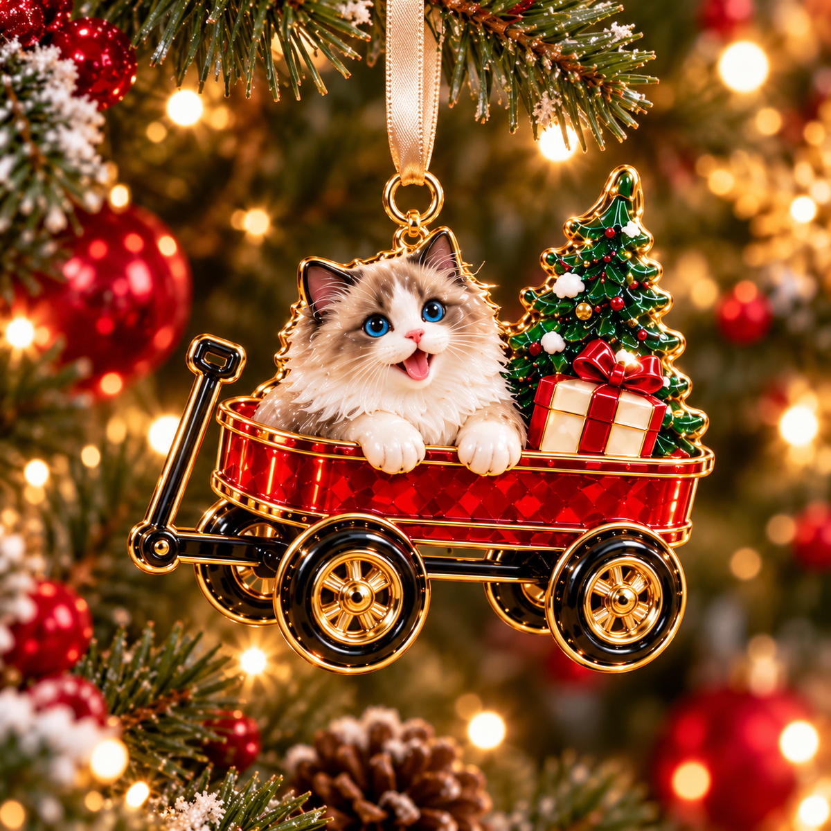 Ragdoll Cat Christmas Ornaments – Cozy Holiday Garden Collection