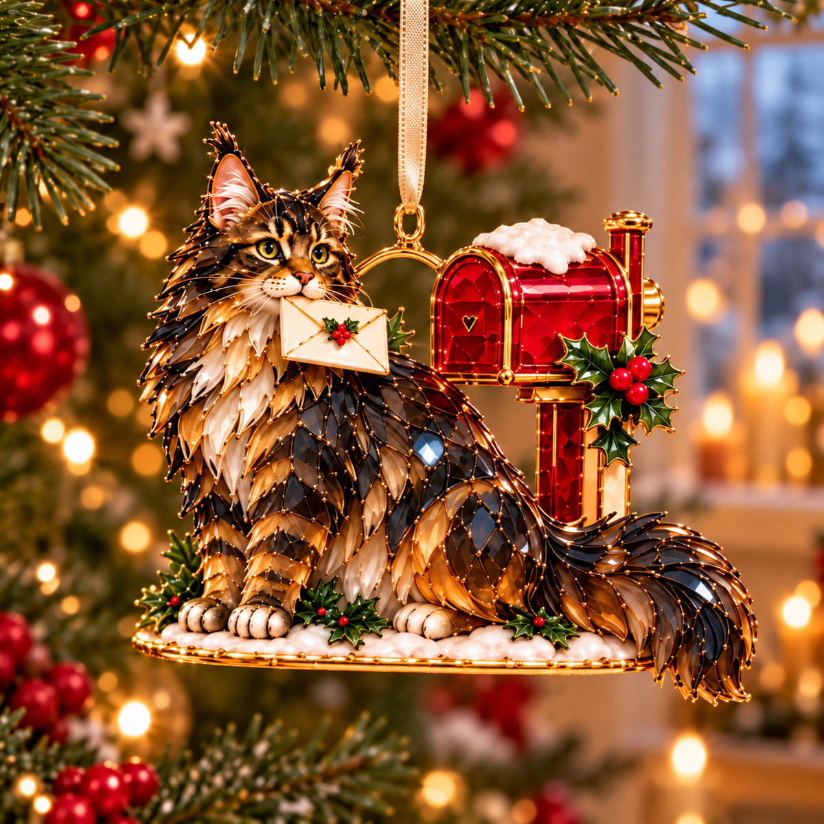 A Very Maine Coon Christmas – 6-Piece Cozy Holiday Ornament Collection