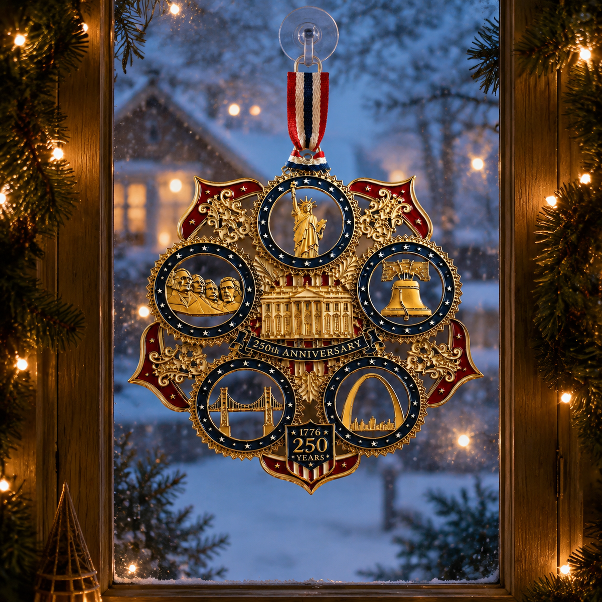 USA 250th Anniversary Christmas Tree Ornament – Patriotic Commemorative Keepsake 1776–2026
