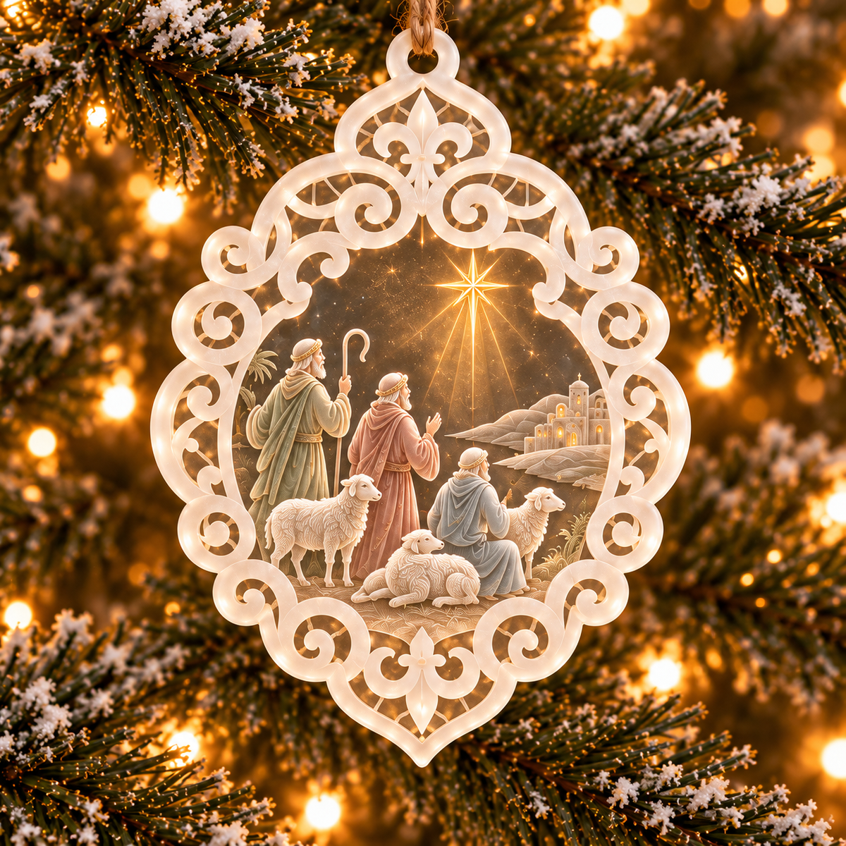 6-Piece Nativity Christmas Ornament Collection – Elegant Holy Family, Guardian Angels, Three Wise Men & Bethlehem Scene Ornaments | Religious Christmas Tree Decorations & Christian Keepsake Gifts