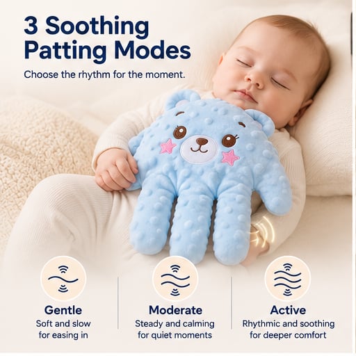 👶 Baby Soothing Rhythmic Palm – Remote-Controlled Patting & Warmth ☁️