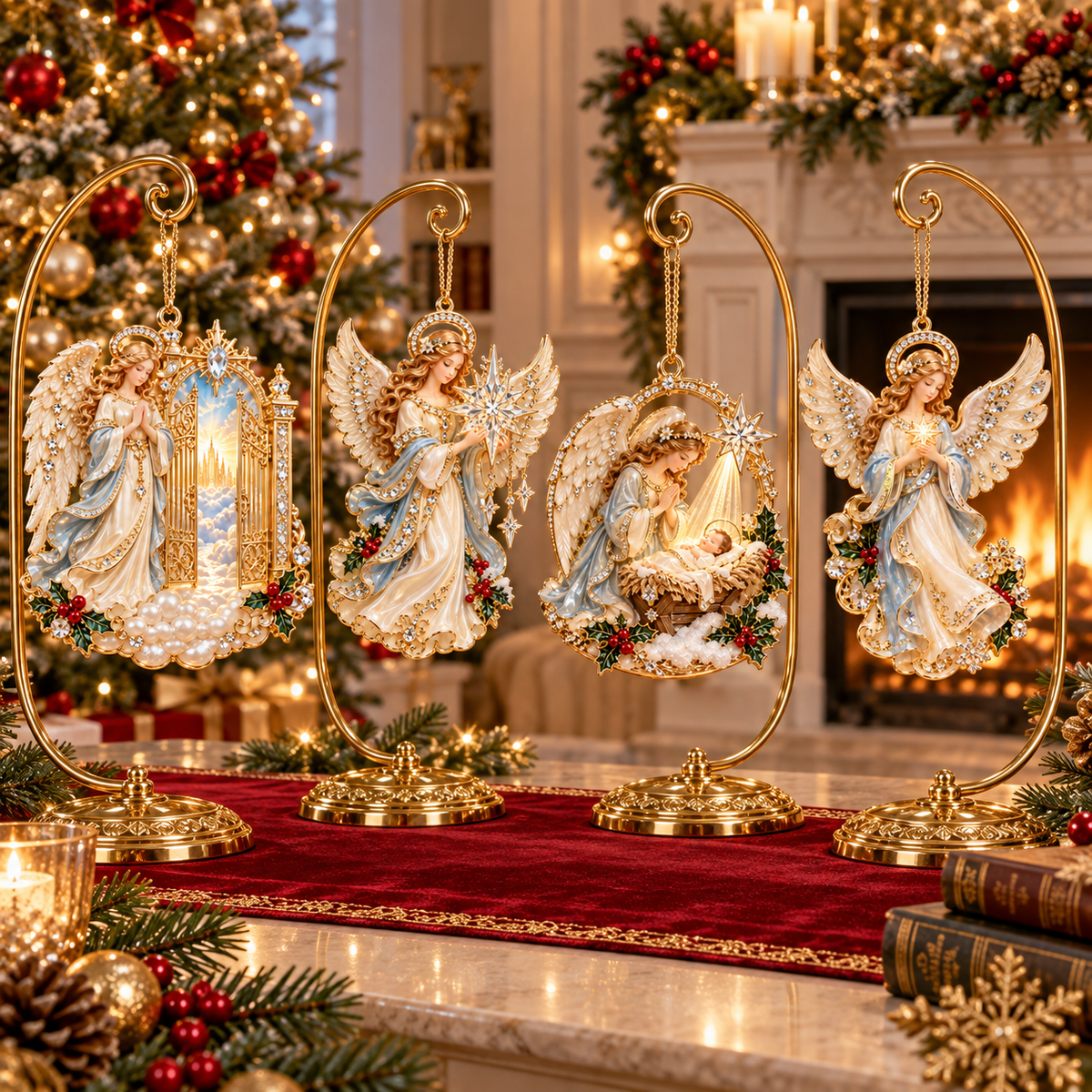 Heavenly Angel Christmas Ornament – Crystal Star, Heaven’s Gate & Nativity Faith Keepsake Collection