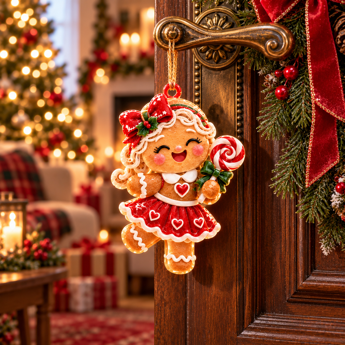 6-Piece Gingerbread Christmas Ornament Collection – Adorable Gingerbread Family, Couple & Holiday Characters | Festive Christmas Tree Hanging Decorations, Sweet Family Keepsake Gifts