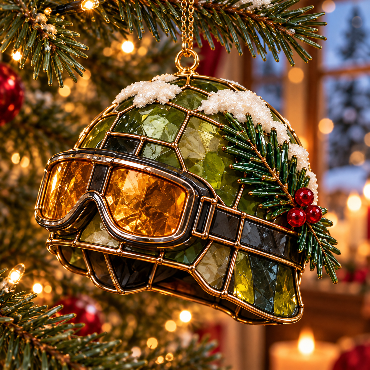 ✨ 2026 Military Christmas Ornaments – Set of 6 | Vintage Stained Glass Tactical Vest, Military Helmet, Rifle & Soldier Gear Hanging Decorations | Christmas Tree Ornaments & Unique Gifts for Veterans & Military Families