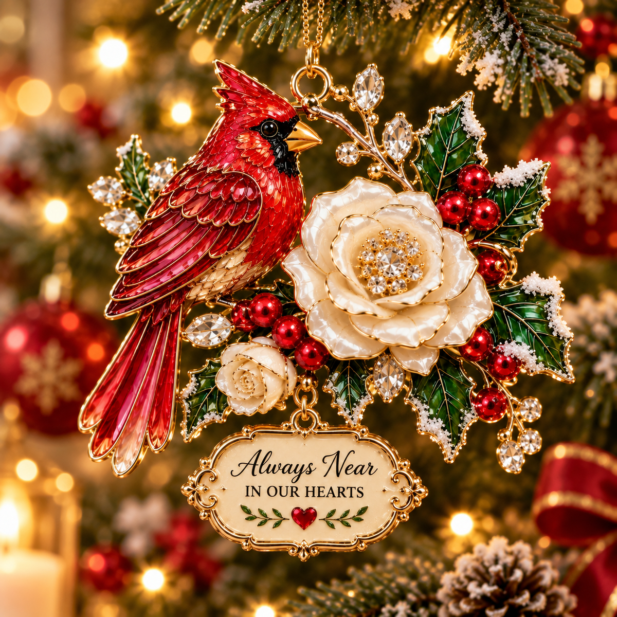 Cardinal Christmas Ornament – Red Bird Holiday Keepsake, Meaningful Memorial Gift for Family & Loved Ones