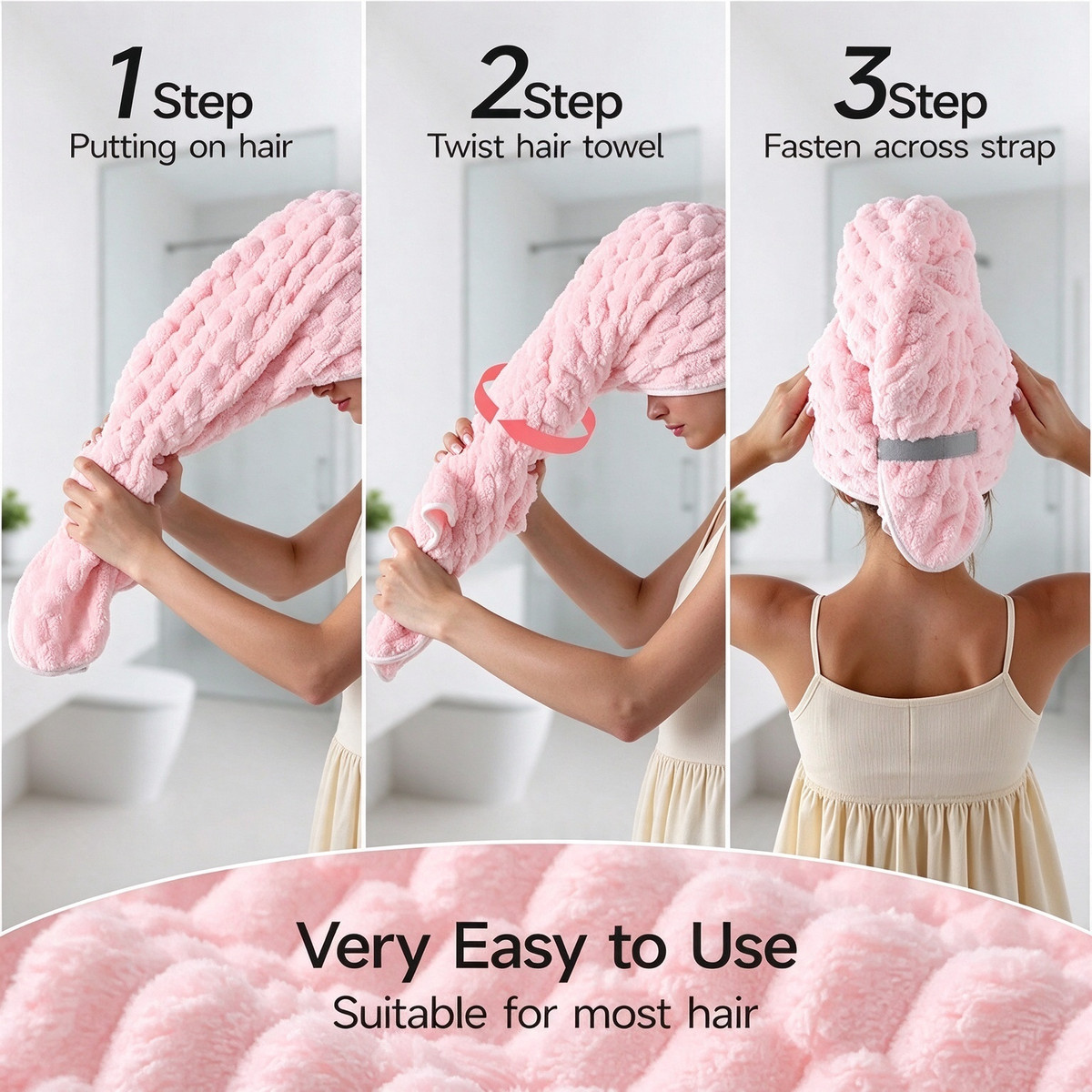 Extra-Thick Microfiber Hair Drying Towel Cap Set, Super Absorbent Quick-Dry Hair Wrap 🧖♀️