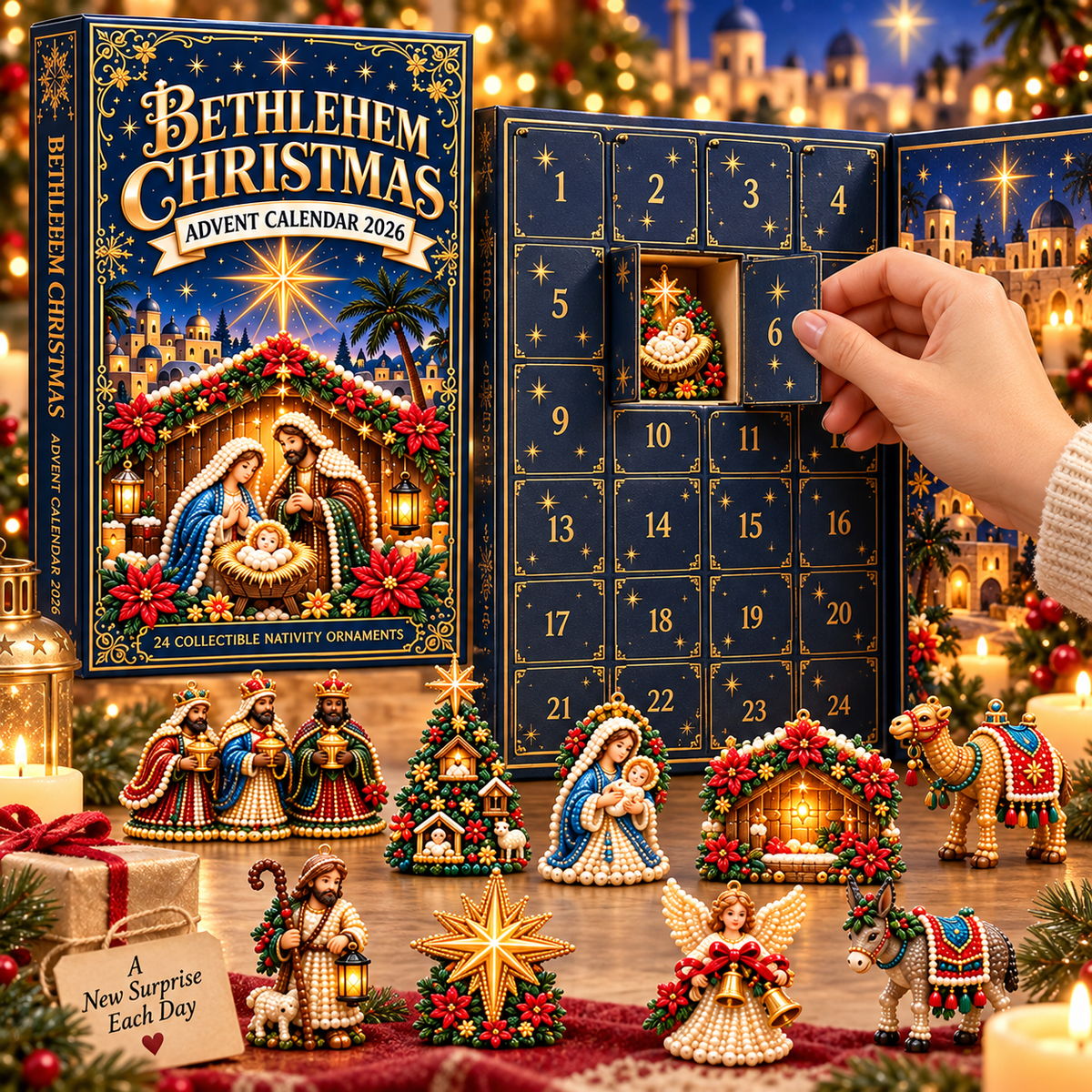 2026 Pearl, Jesus & Nativity Scene 24-Day Advent Calendar