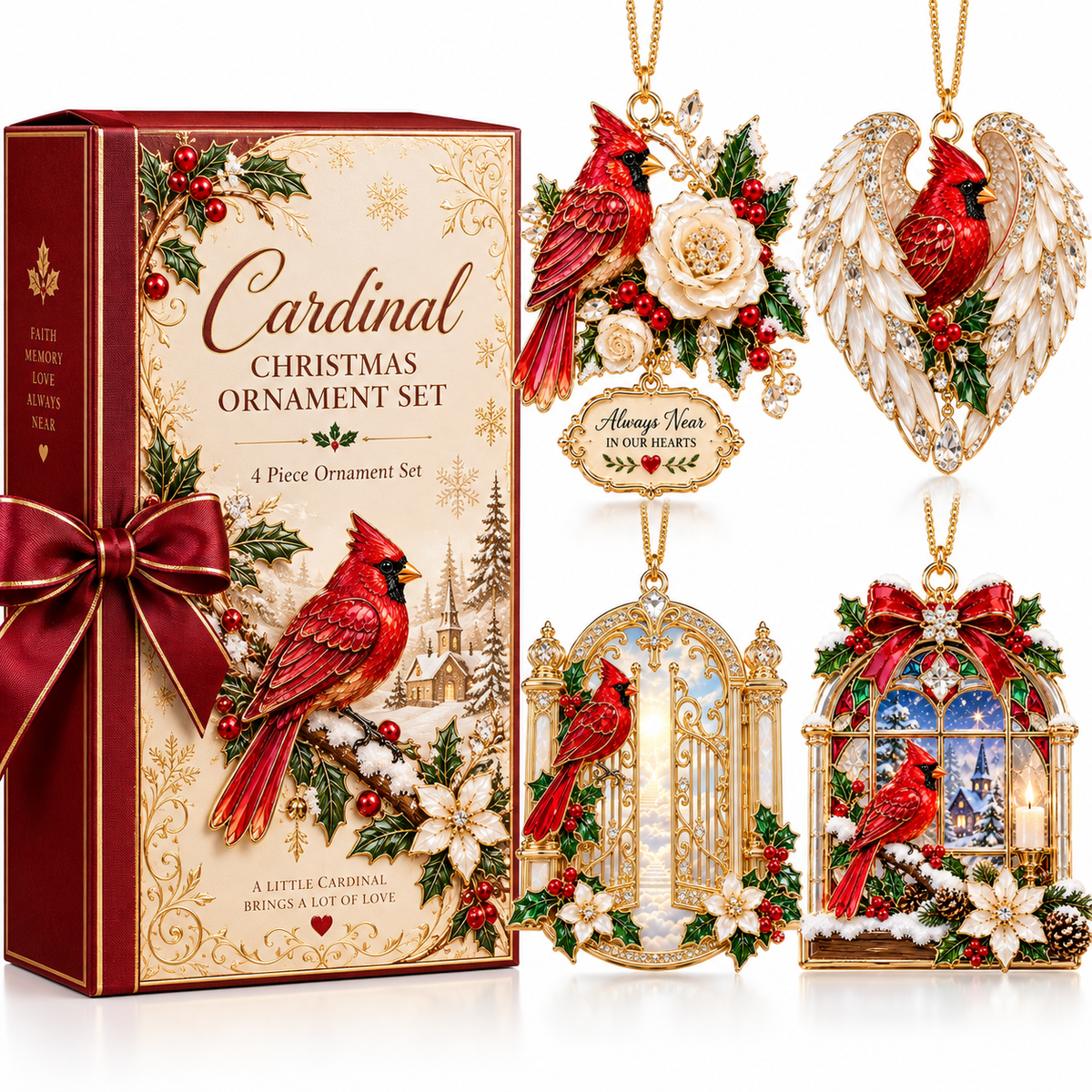Cardinal Christmas Ornament – Red Bird Holiday Keepsake, Meaningful Memorial Gift for Family & Loved Ones