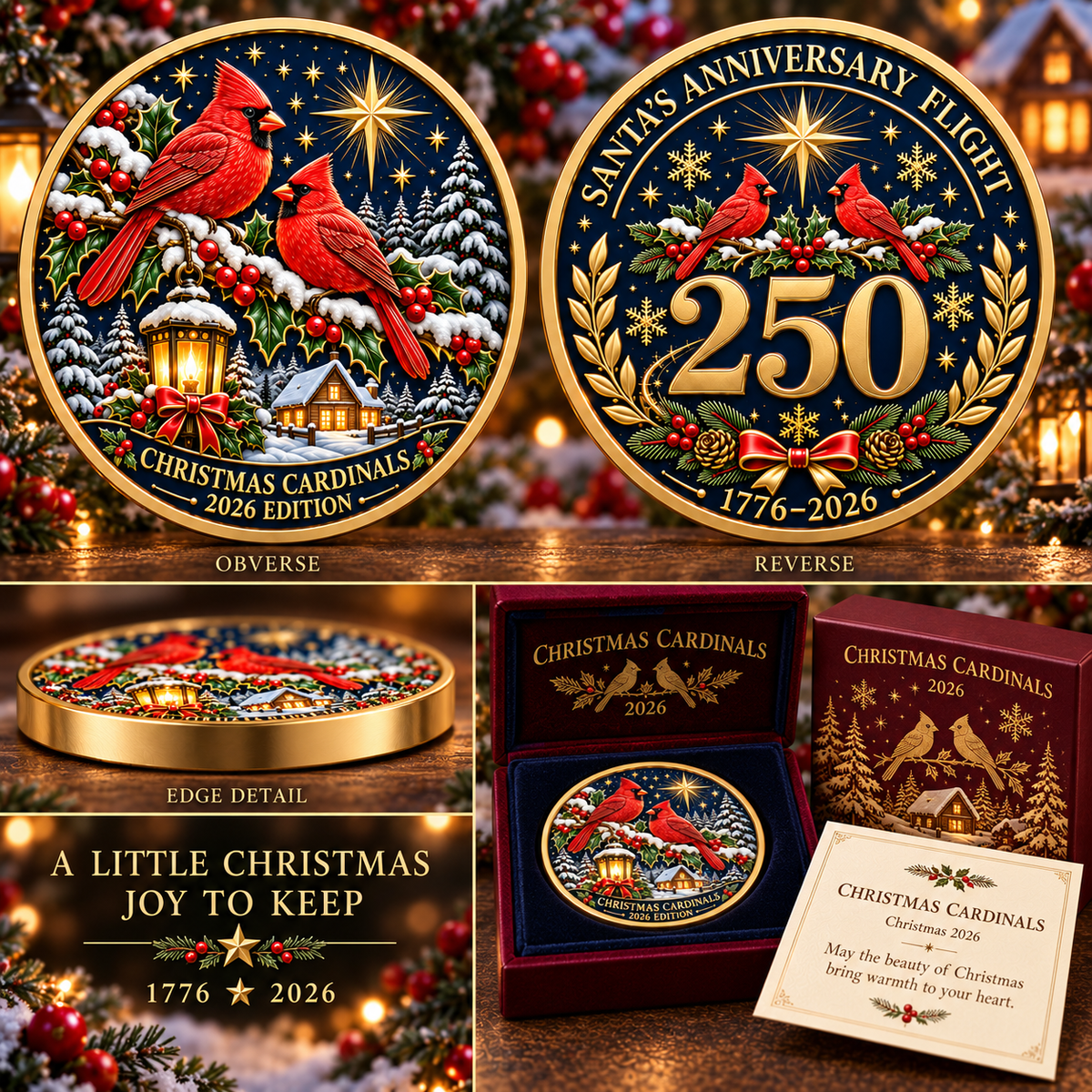 2026 Christmas Stories Commemorative Coin Collection – 7 Festive Designs Celebrating the 250th Anniversary