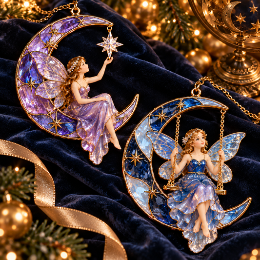 ✨ 2026 Enchanted Moon Fairy Christmas Ornaments – Set of 6
