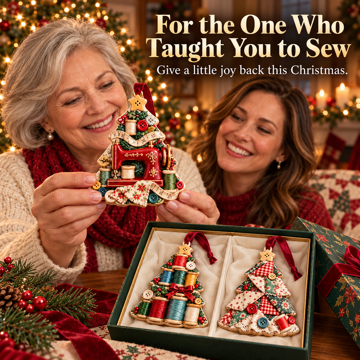 Sew Merry – Vintage Sewing Christmas Tree Ornaments in 6 Charming Designs