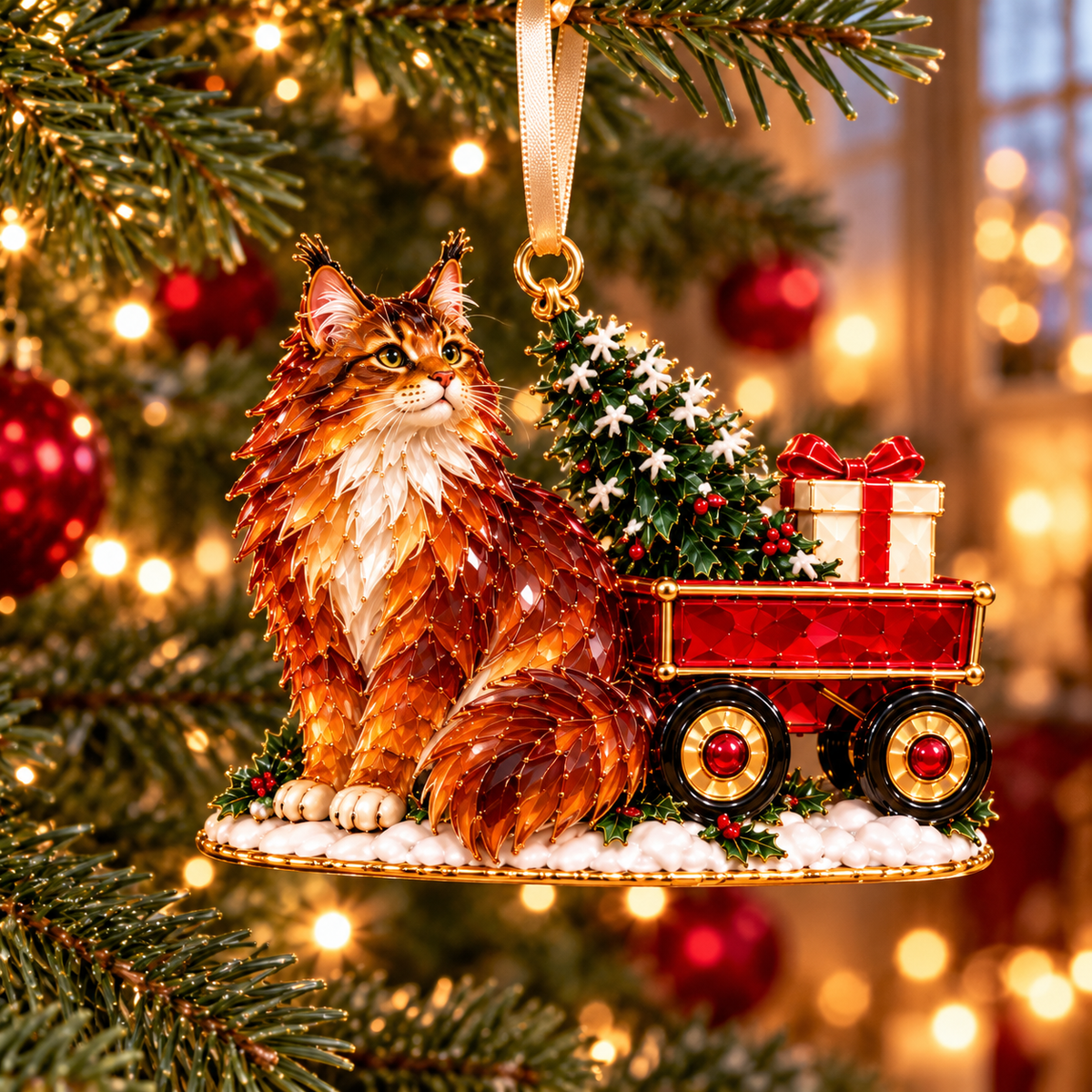 A Very Maine Coon Christmas – 6-Piece Cozy Holiday Ornament Collection