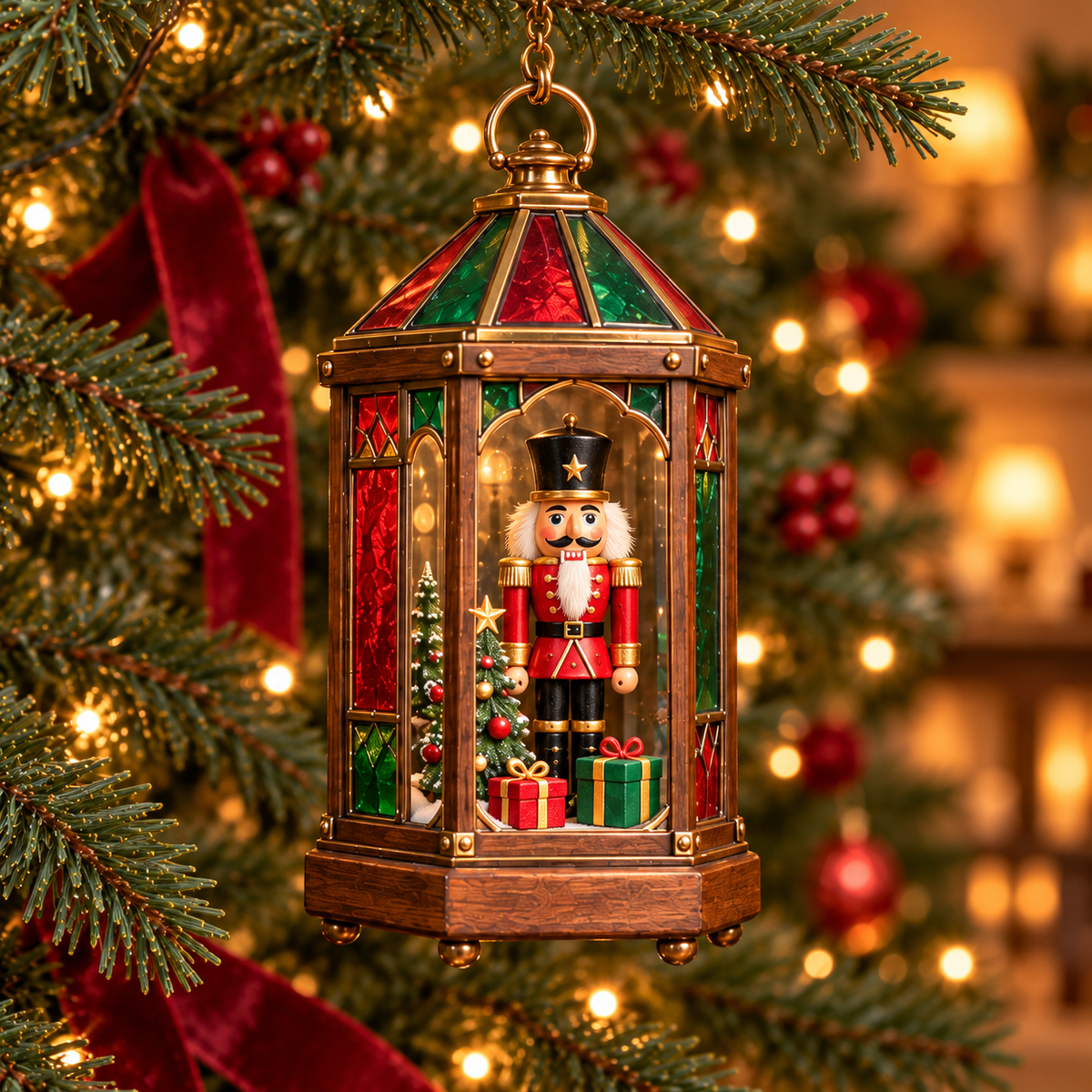 🏮 2026 Christmas Lantern Ornaments – Set of 6 Vintage Holiday Keepsakes