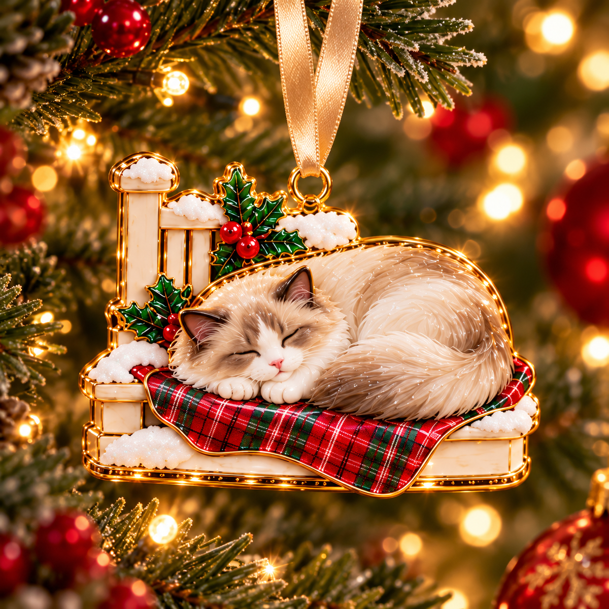 Ragdoll Cat Christmas Ornaments – Cozy Holiday Garden Collection