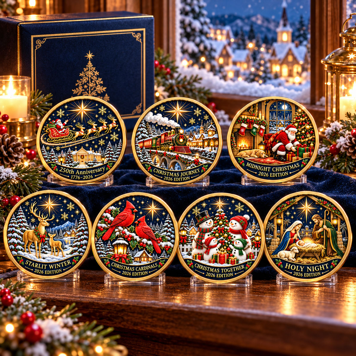 2026 Christmas Stories Commemorative Coin Collection – 7 Festive Designs Celebrating the 250th Anniversary