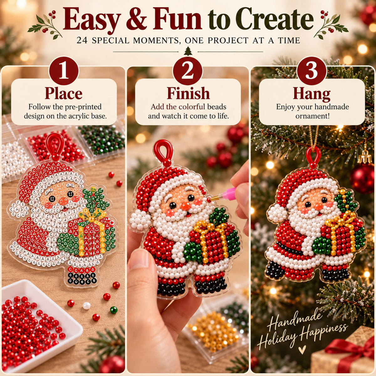 CHRISTMAS KICKOFF 40% OFF - Christmas Diamond Painting Advent Calendar 2026 - 24-Day DIY Craft Ornament - Creative Christmas Gift for Craft Lovers