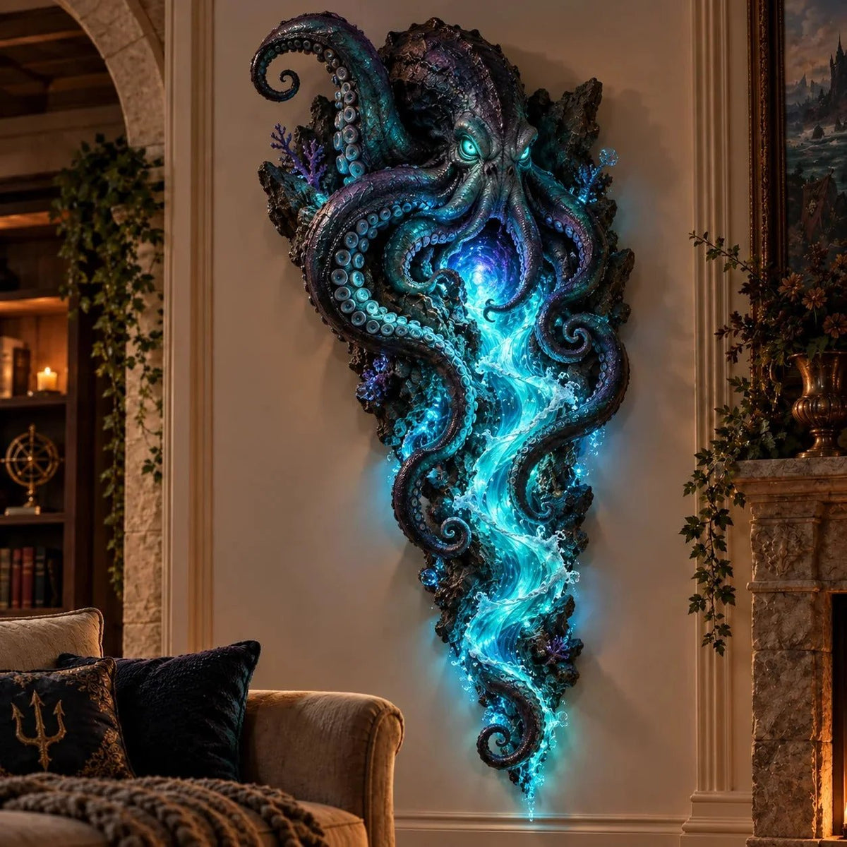 ⏰Limited Stock 50% OFF - 🌊✨ Enchanted Ocean Legends™ Lighted Wall Décor Collection 🐋🧜♀️