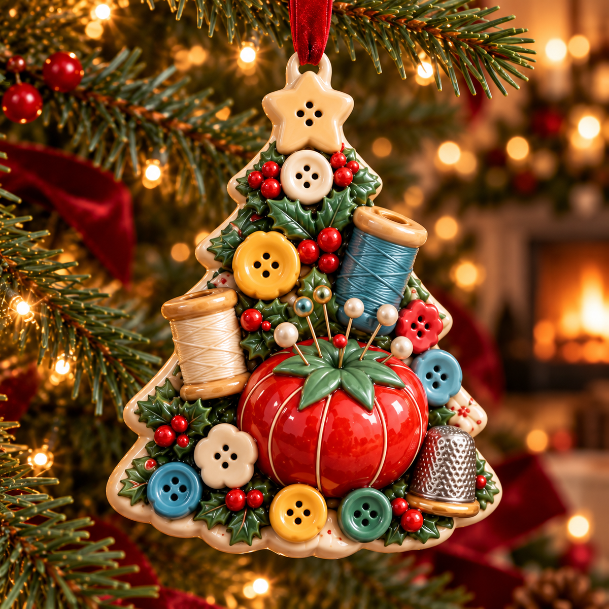Sew Merry – Vintage Sewing Christmas Tree Ornaments in 6 Charming Designs