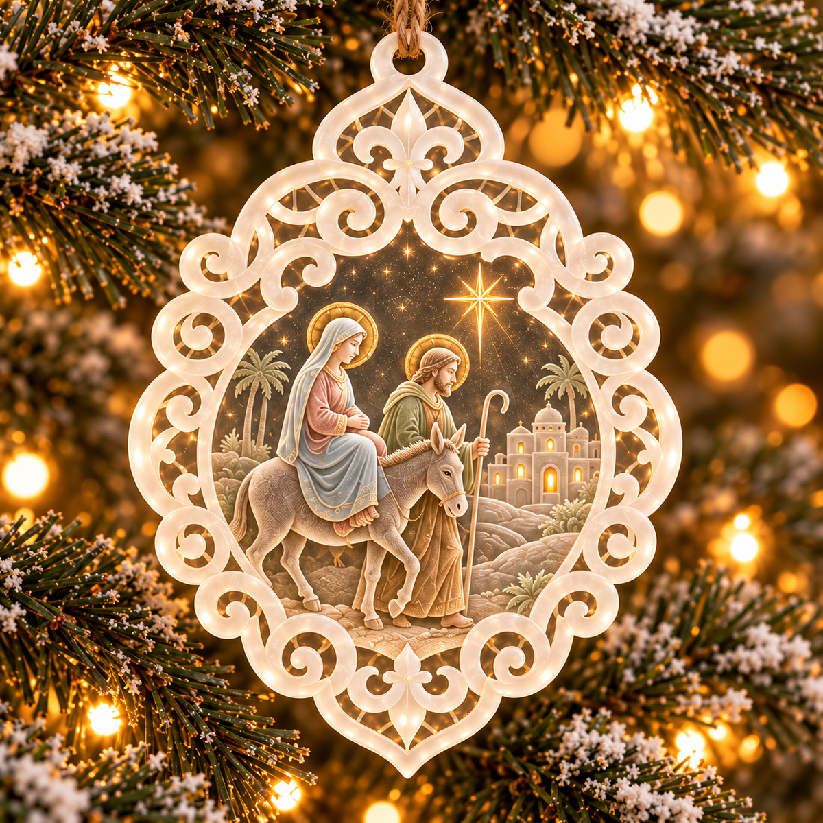 6-Piece Nativity Christmas Ornament Collection – Elegant Holy Family, Guardian Angels, Three Wise Men & Bethlehem Scene Ornaments | Religious Christmas Tree Decorations & Christian Keepsake Gifts