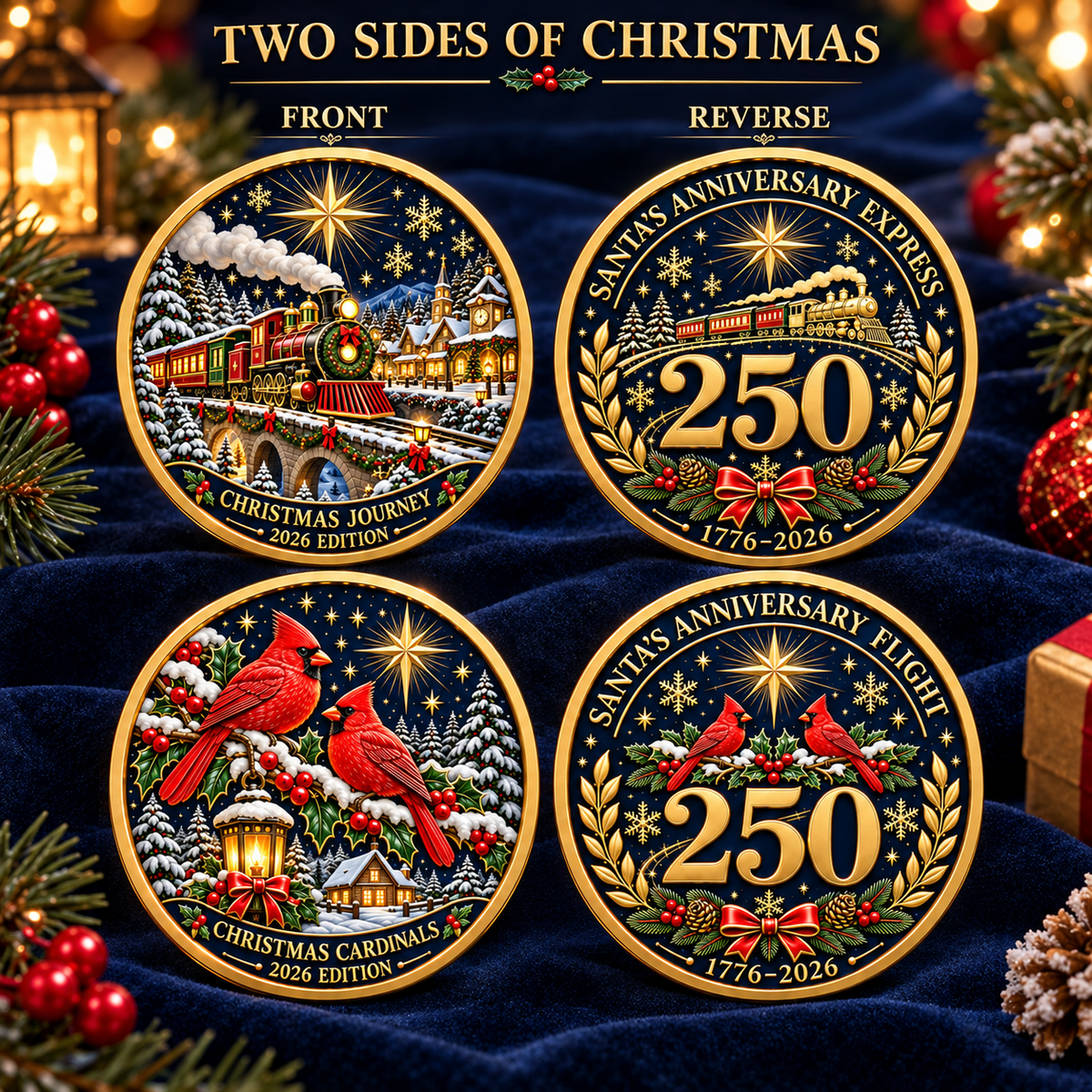 2026 Christmas Stories Commemorative Coin Collection – 7 Festive Designs Celebrating the 250th Anniversary