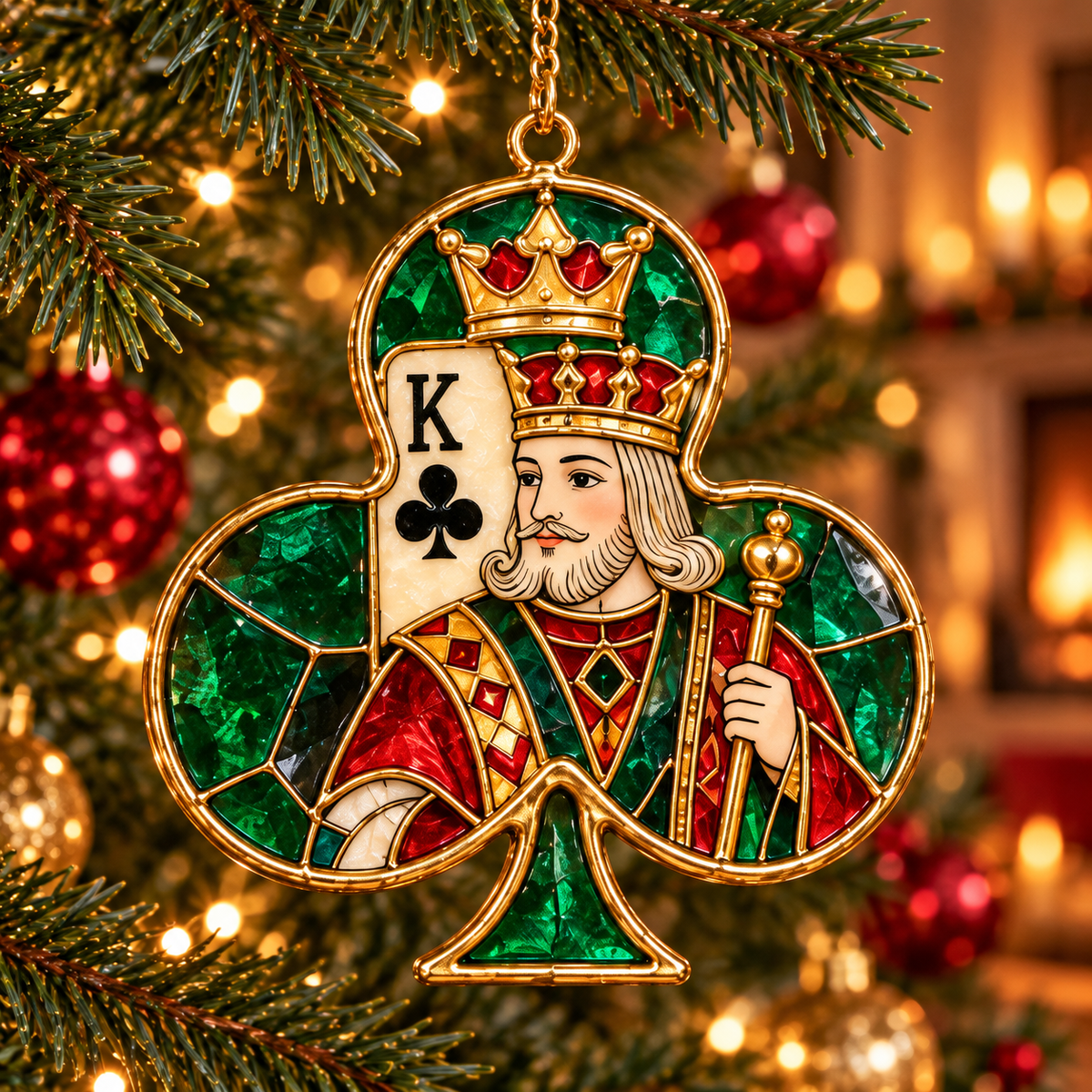 ✨ 2026 Vintage Stained Glass Playing Card Christmas Ornaments – Set of 6 | Poker Ace, Queen, King, Jack & Joker Hanging Decorations | Casino & Card Game Christmas Tree Ornaments | Unique Gifts for Poker Lovers