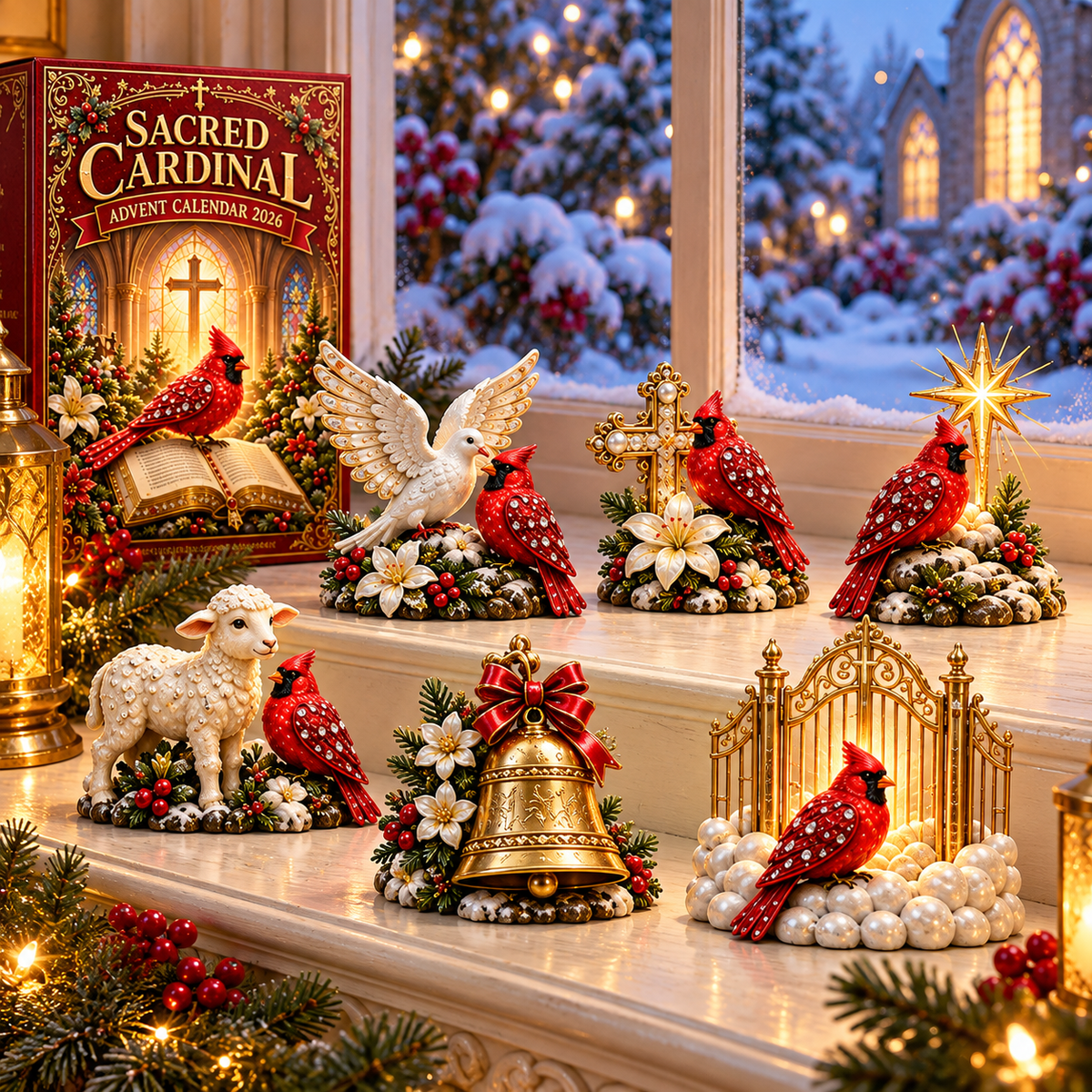 2026 Cardinal Jesus Cross 24-Day Advent Calendar – Faith-Inspired Christmas Countdown with 24 Collectible Miniatures