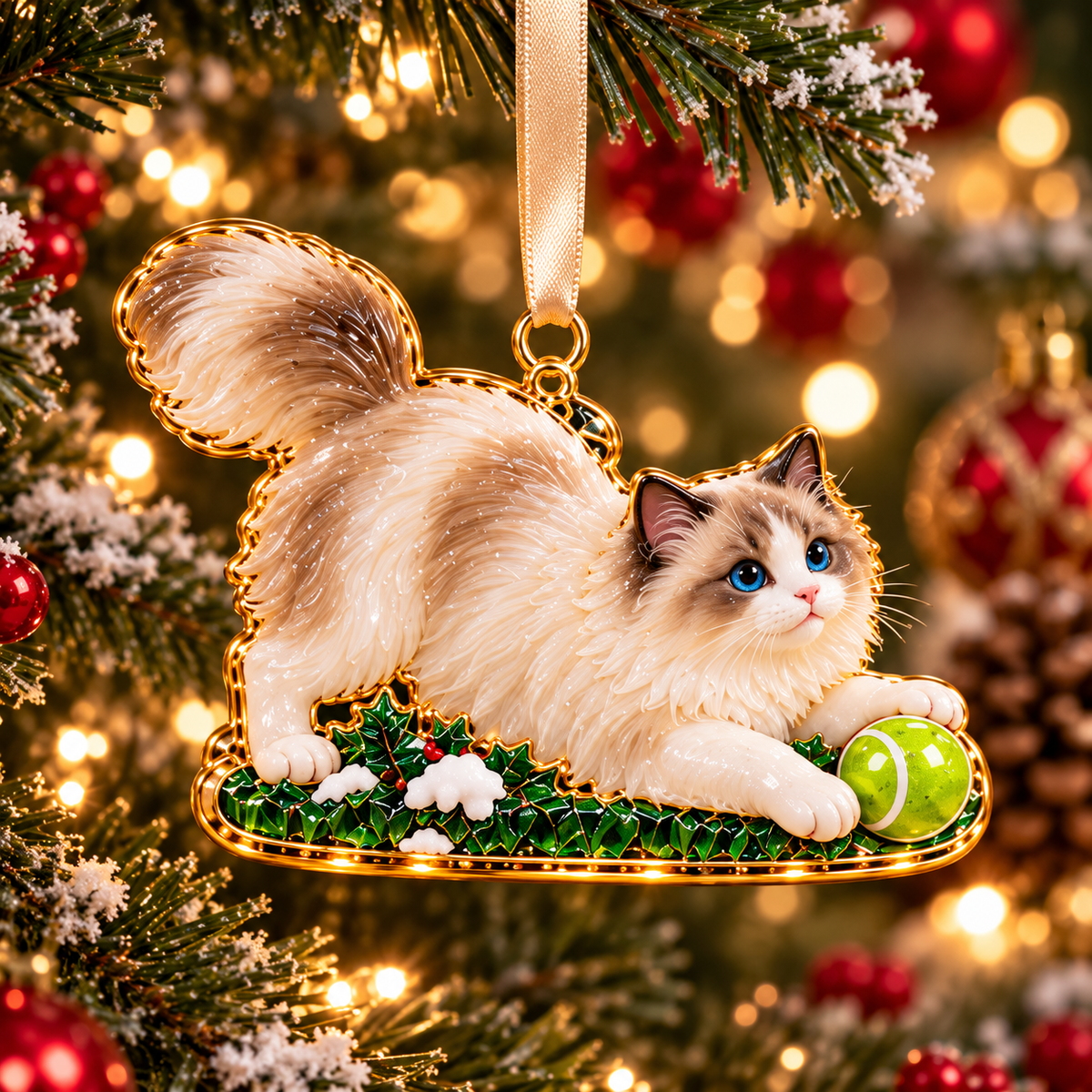 Ragdoll Cat Christmas Ornaments – Cozy Holiday Garden Collection