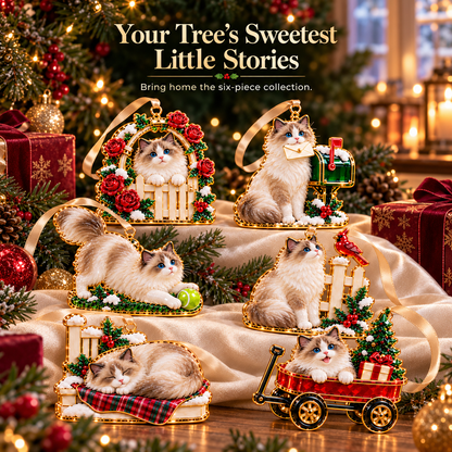 Ragdoll Cat Christmas Ornaments – Cozy Holiday Garden Collection