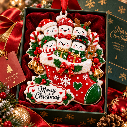 Christmas Marshmallow Family Stocking Ornament - image 2