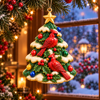 🎄 2026 Christmas Tree Ornaments – Set of 6 Festive Holiday Keepsakes Featuring Santa, Cardinals, Gingerbread House, Snowmen & Nutcracker | Christmas Decorations & Gifts