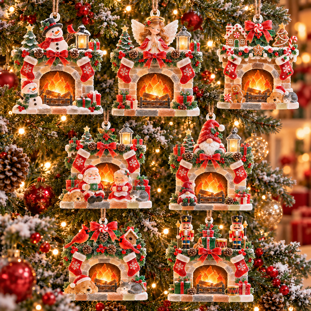 2026 Cozy Christmas Fireplace Ornaments - image 8
