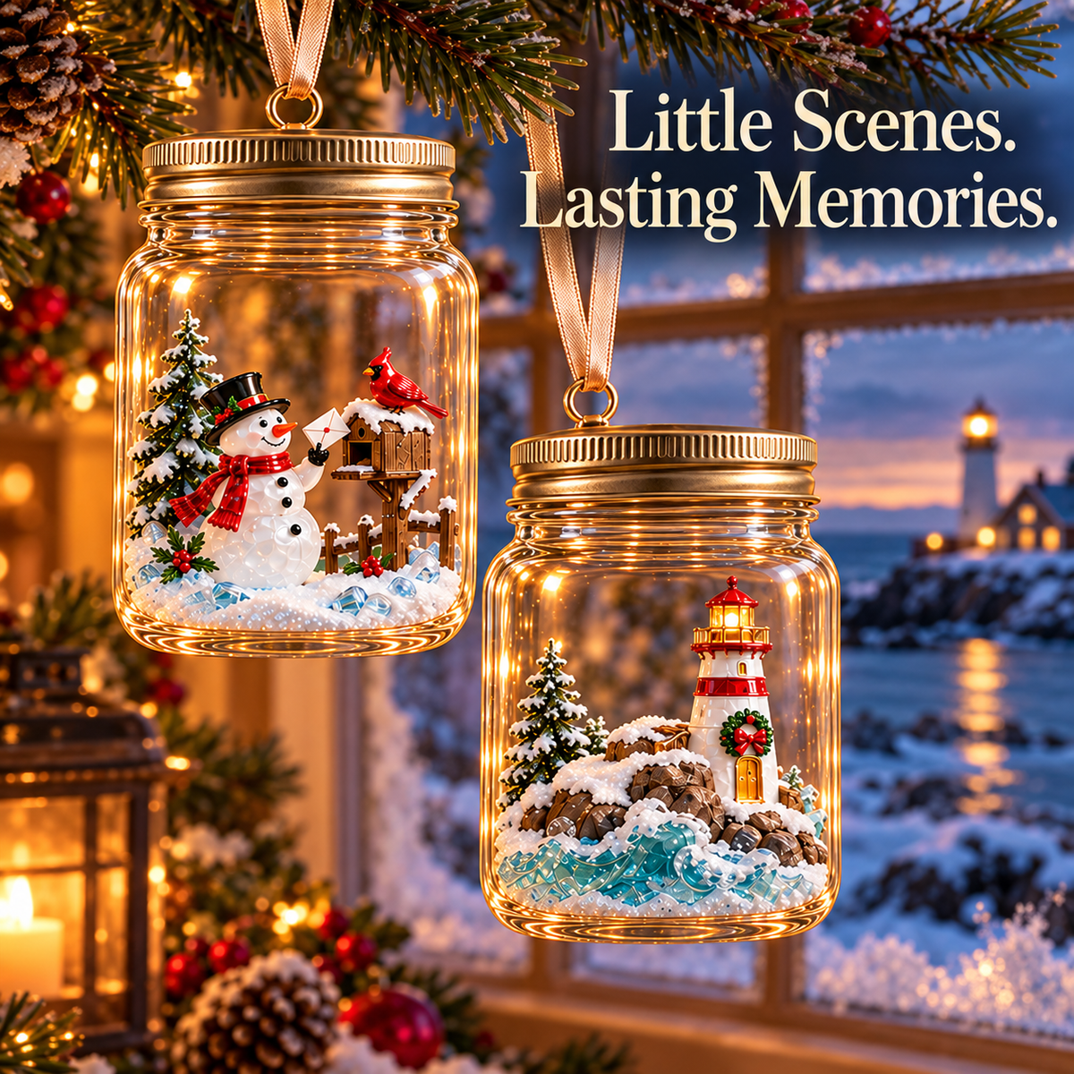 Christmas in a Jar – 6 Enchanting Holiday Scene Ornament Designs