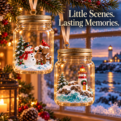 Christmas in a Jar – 6 Enchanting Holiday Scene Ornament Designs