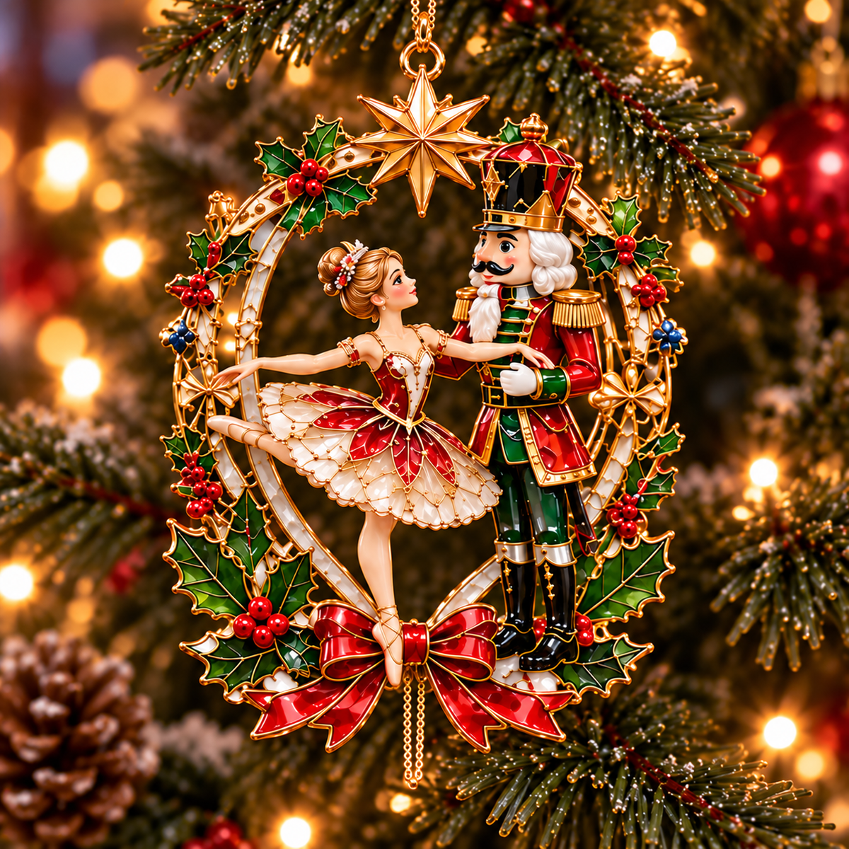 Santa & Mrs. Claus Christmas Adventures – 6-Piece Vintage Christmas Tree Ornament Collection | Nutcracker, Snowman & Holiday Train | A Heartwarming Christmas Keepsake Gift