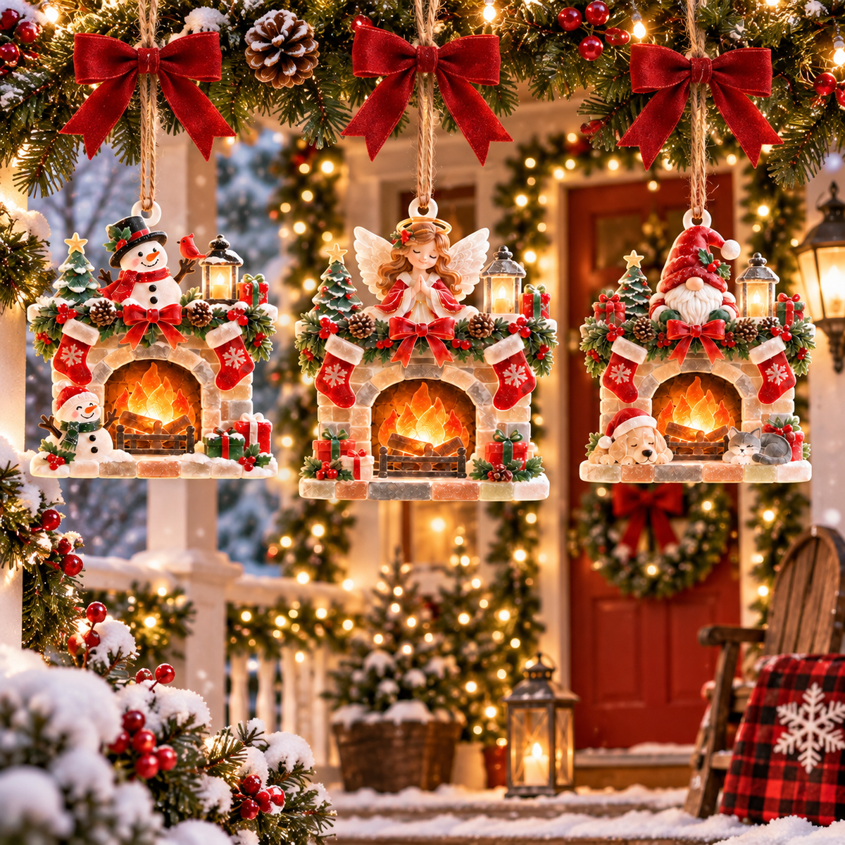 2026 Cozy Christmas Fireplace Ornaments - image 9