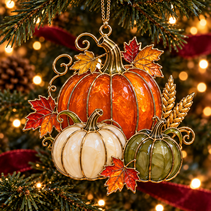 ✨ 2026 Thanksgiving Stained Glass Ornaments – Set of 6