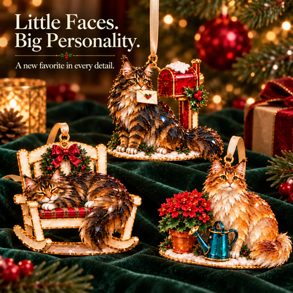 A Very Maine Coon Christmas – 6-Piece Cozy Holiday Ornament Collection