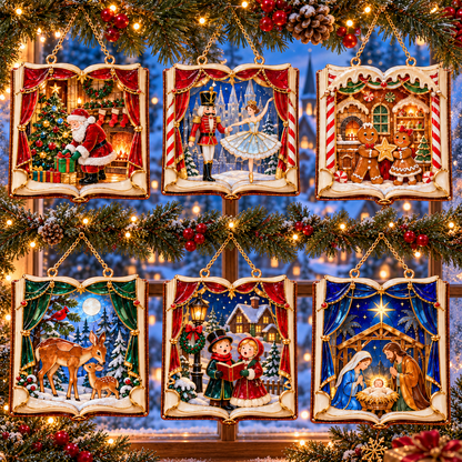 📖 2026 Christmas Storybook Ornaments – Set of 6 Magical Holiday Keepsakes