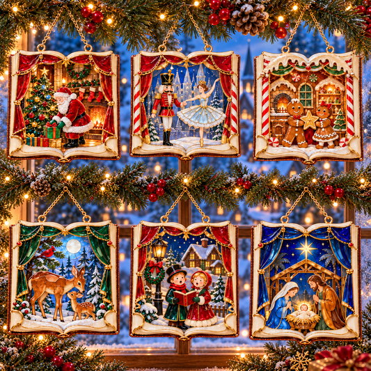 📖 2026 Christmas Storybook Ornaments – Set of 6 Magical Holiday Keepsakes