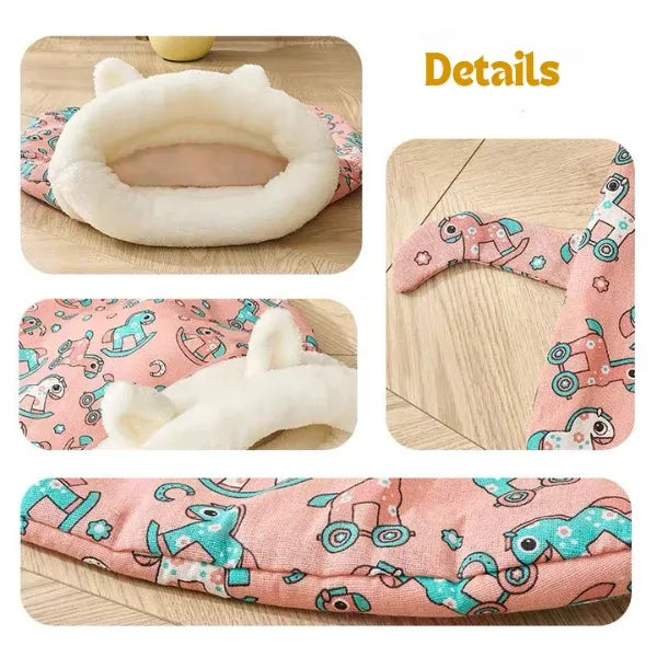 🐾 🔥 Cozy Pet Nest for Cats and Dogs - Plush & Machine Washable, Perfect for Your Pet's Comfort and Warmth ✨