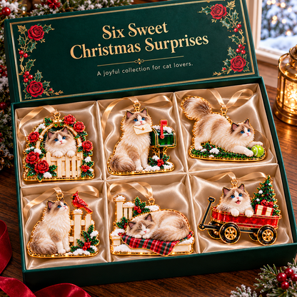 Ragdoll Cat Christmas Ornaments – Cozy Holiday Garden Collection