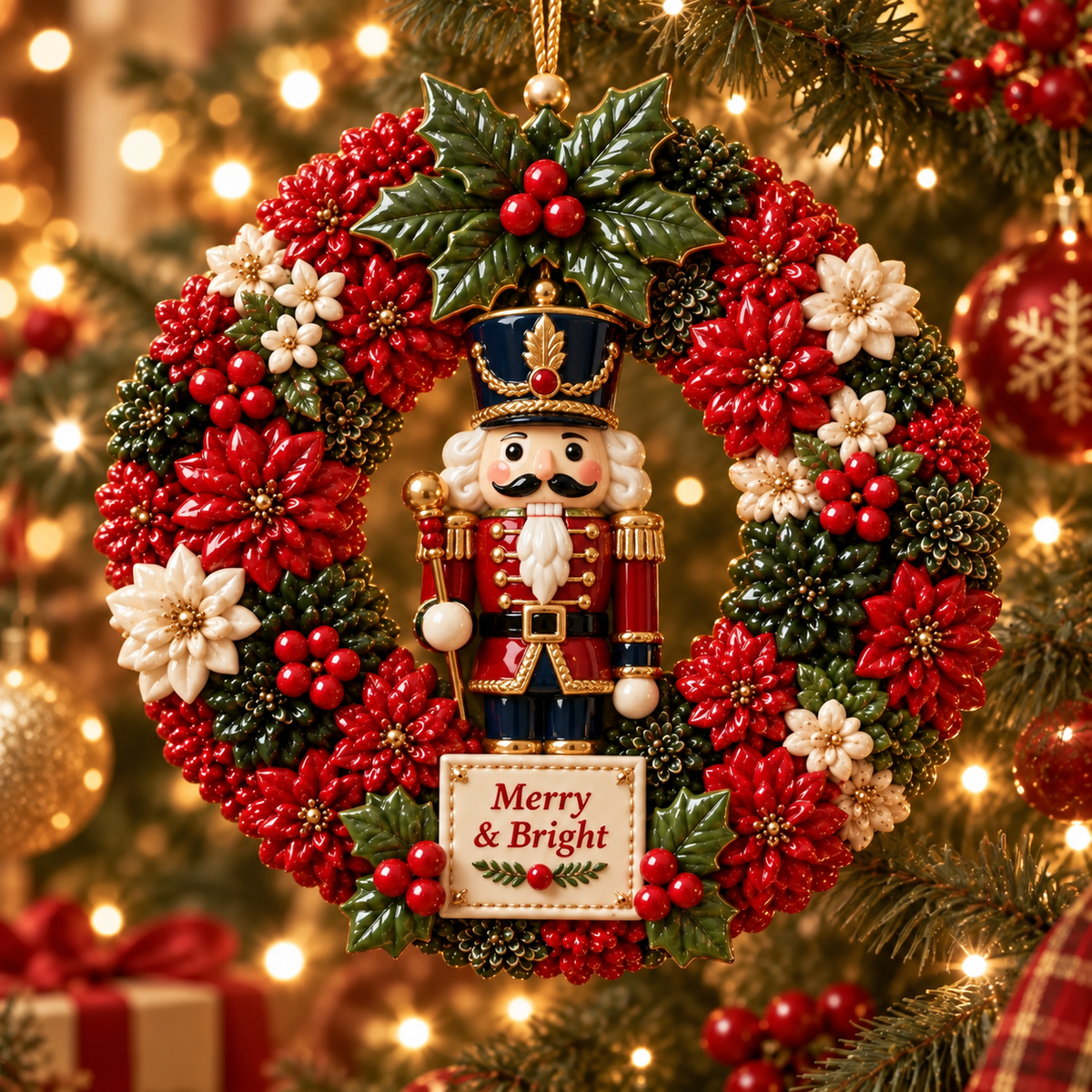 Merry & Bright Christmas Wreath Ornament Collection – 6-Piece  Santa, Snowman, Gingerbread, Nutcracker, Reindeer & Cardinal Christmas Tree Decorations | Festive Holiday Keepsake Gifts