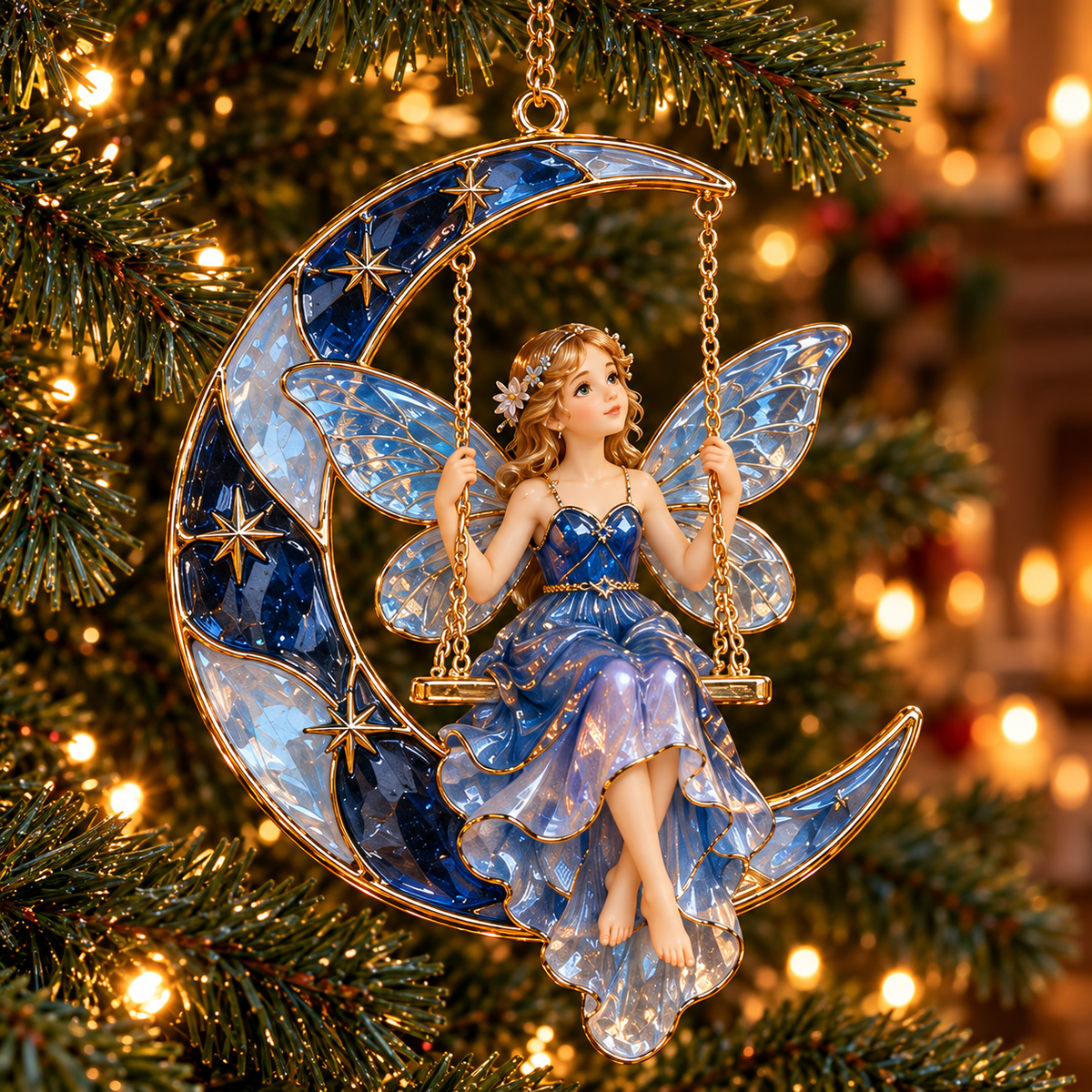 ✨ 2026 Enchanted Moon Fairy Christmas Ornaments – Set of 6