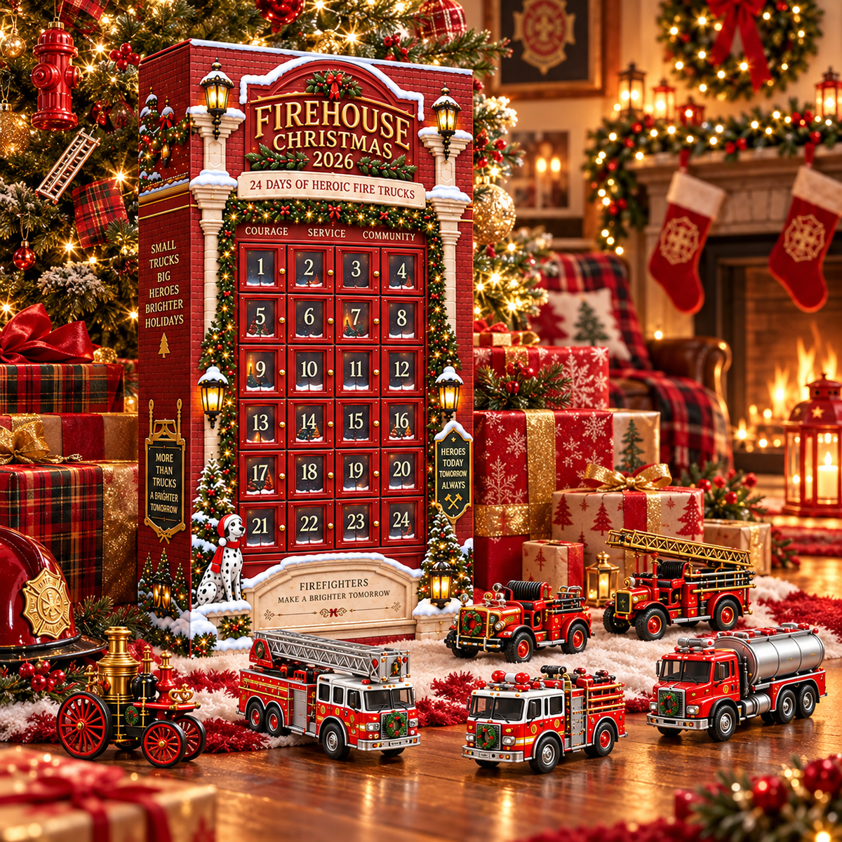 2026 Fire Truck Advent Calendar - 24 Days of Vintage Engines & Rescue Trucks