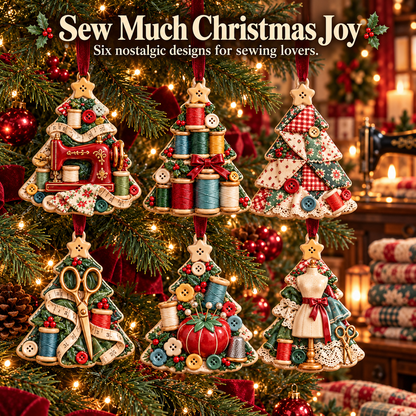 Sew Merry – Vintage Sewing Christmas Tree Ornaments in 6 Charming Designs