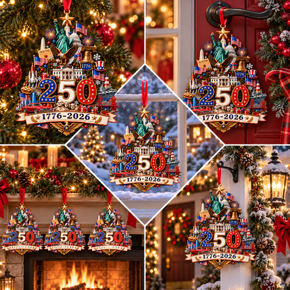 2026 250th Anniversary Christmas Ornament – 1776–2026 Patriotic Commemorative Keepsake, Meaningful Holiday Gift for Family & Friends